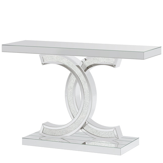 Tribesigns Gold Console Table with Faux Marble Top