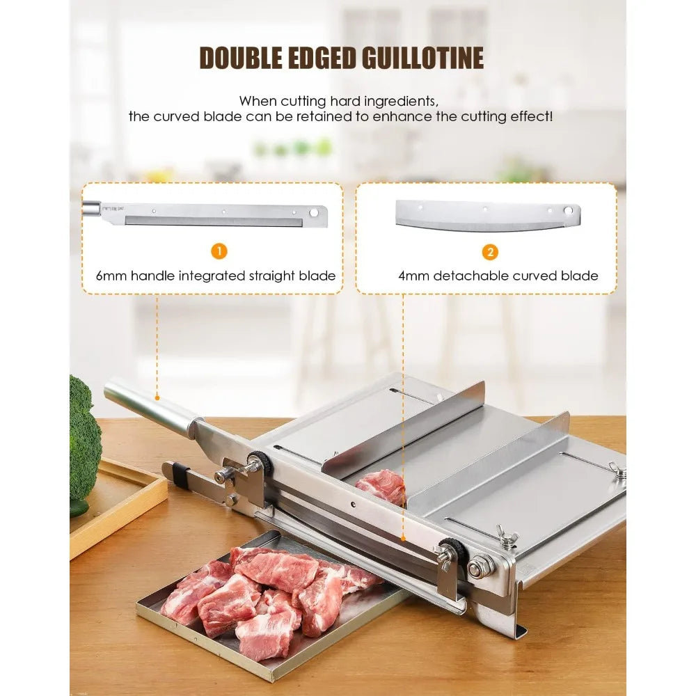 DAFIFY 2 Blade Manual Meat Ribs Chopper Slicer Bone Cutter