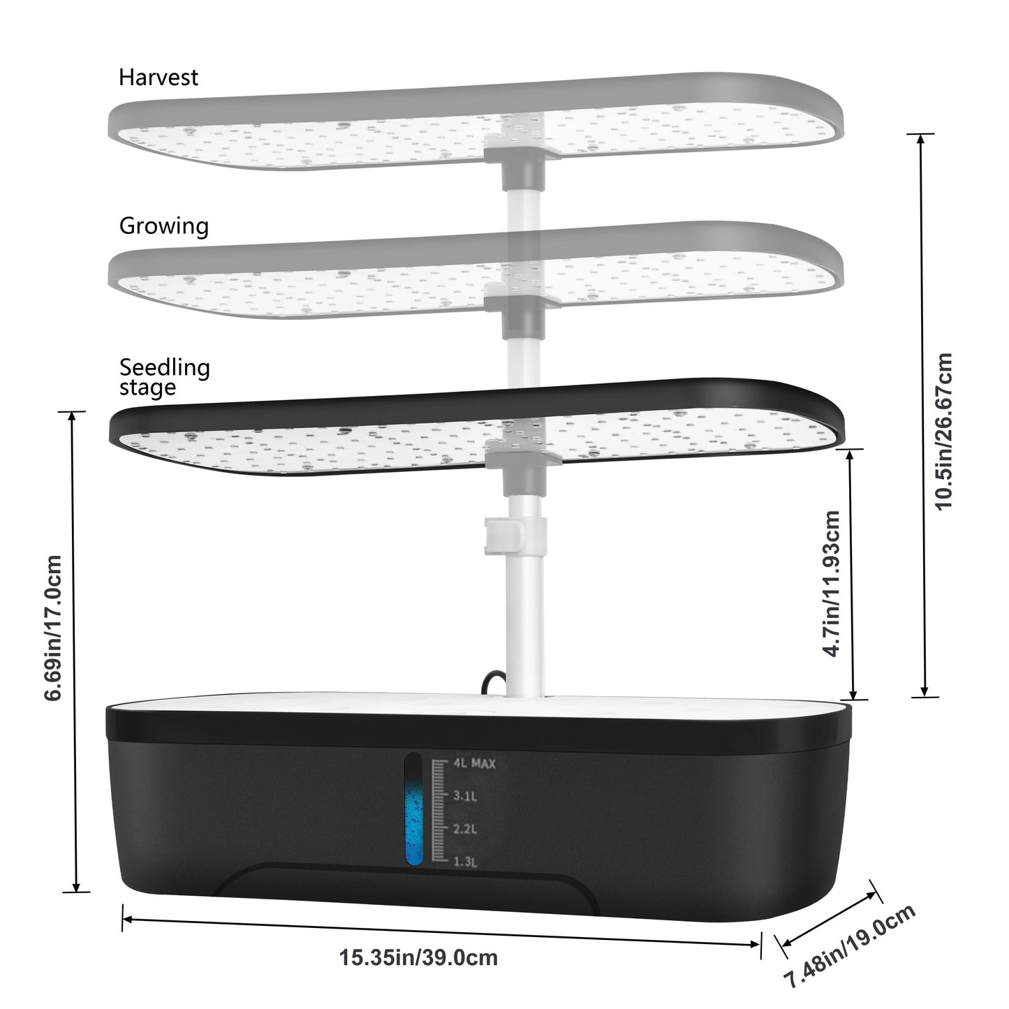 12 Pod Hydroponics Growing System With Automatic Timer LED Light