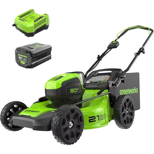 80V 21 Brushless Cordless Push Lawn Mower 4.0Ah Battery