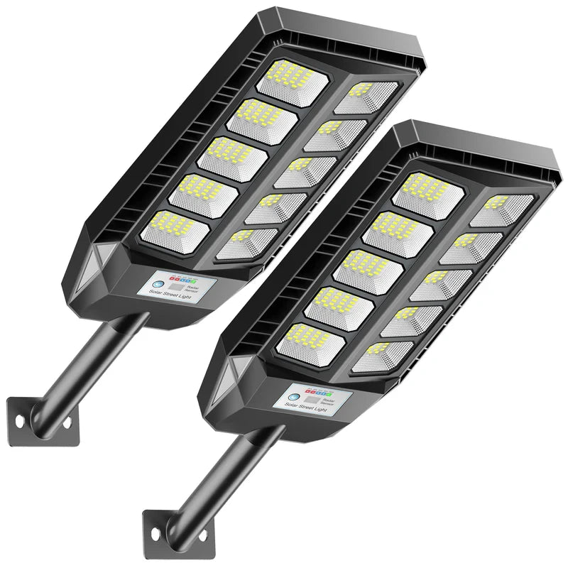 2 Pack Solar IP66 Waterproof 4000W LED Flood Light Remote