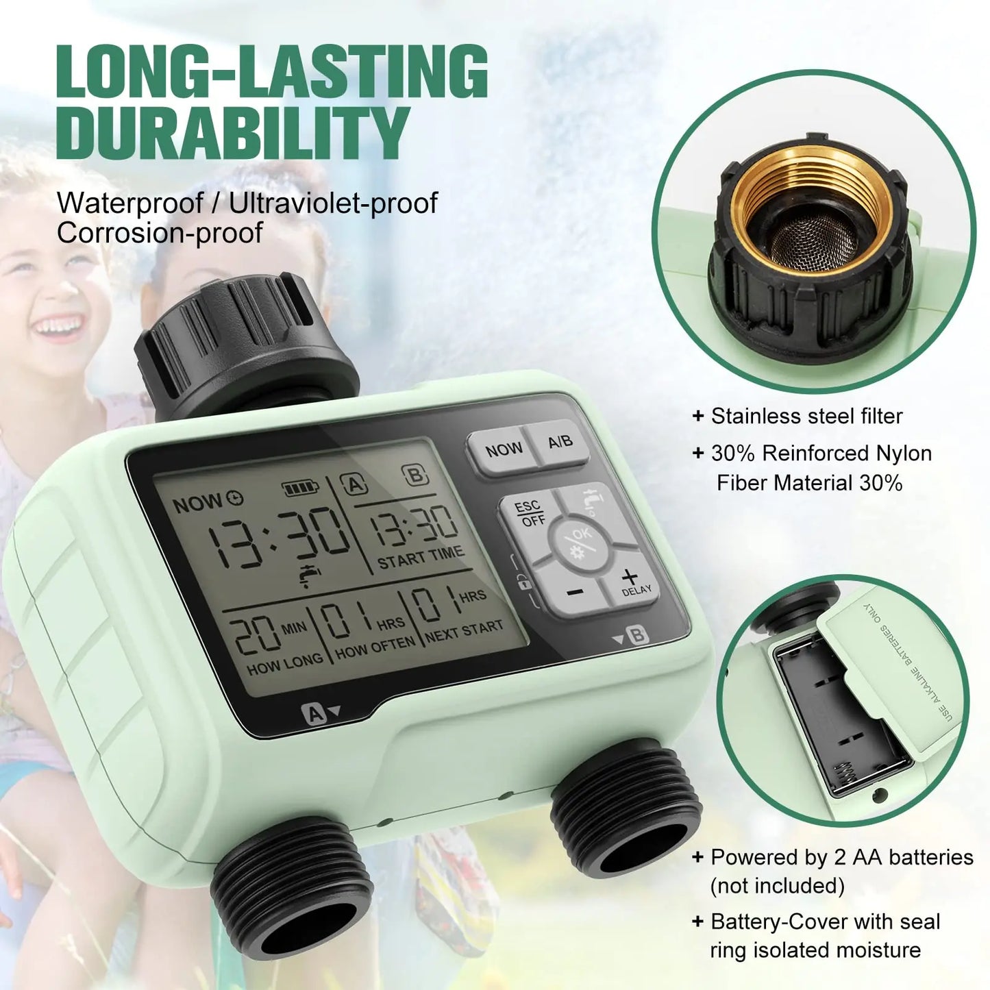 Eshico HCT-326 Dual Outlet Water Timer for Smart Irrigation