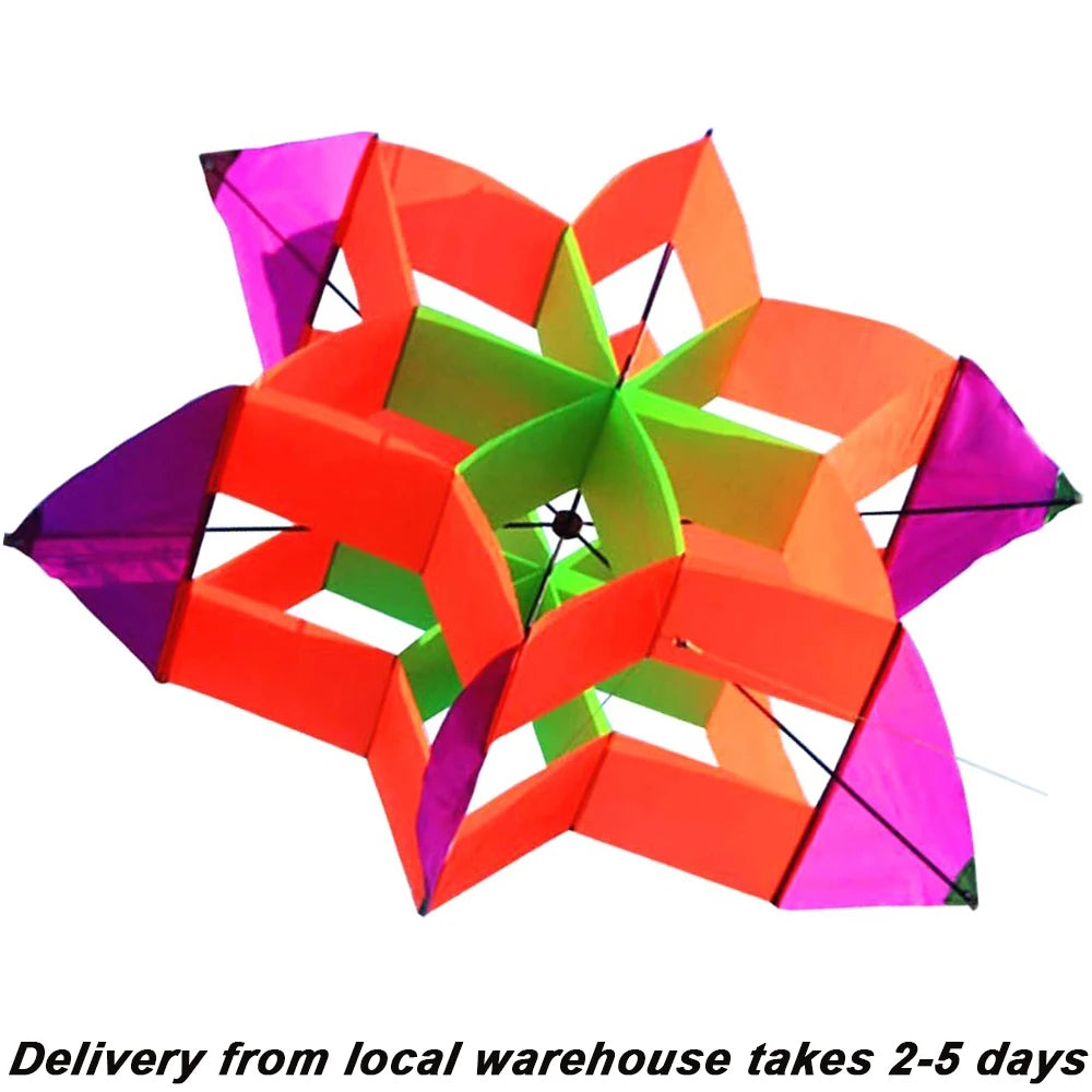 3D Flower Kite With Handle And Line For Outdoor Flying Fun