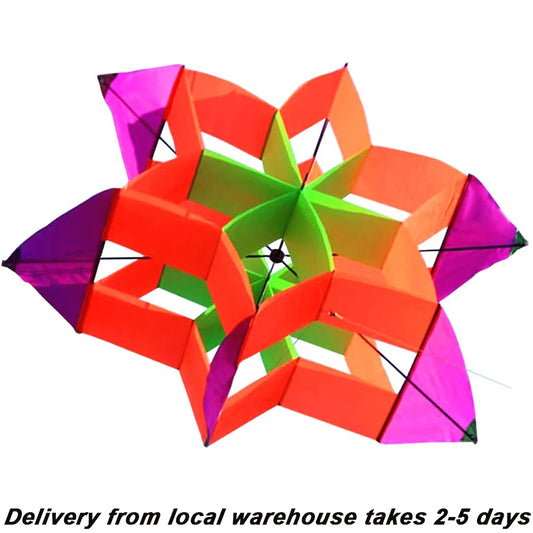 3D Flower Kite With Handle And Line For Outdoor Flying Fun