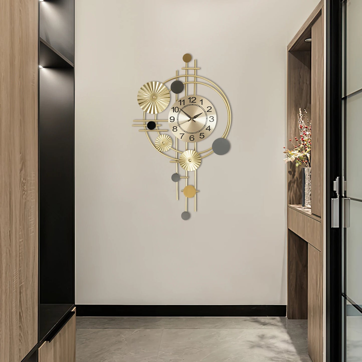 Decorative Wall Clock Silent Non Ticking Modern Finish For Living Room
