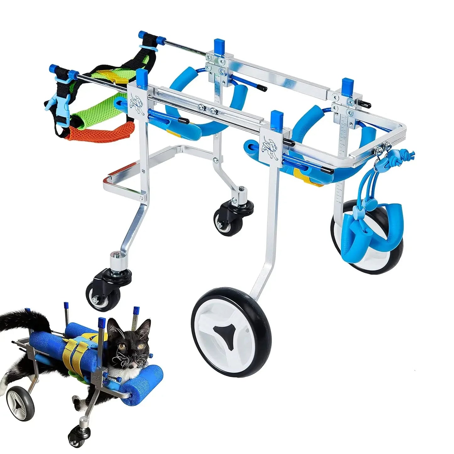 4 Wheel Dog Cart Wheelchair Pets With Disabled Hind Legs