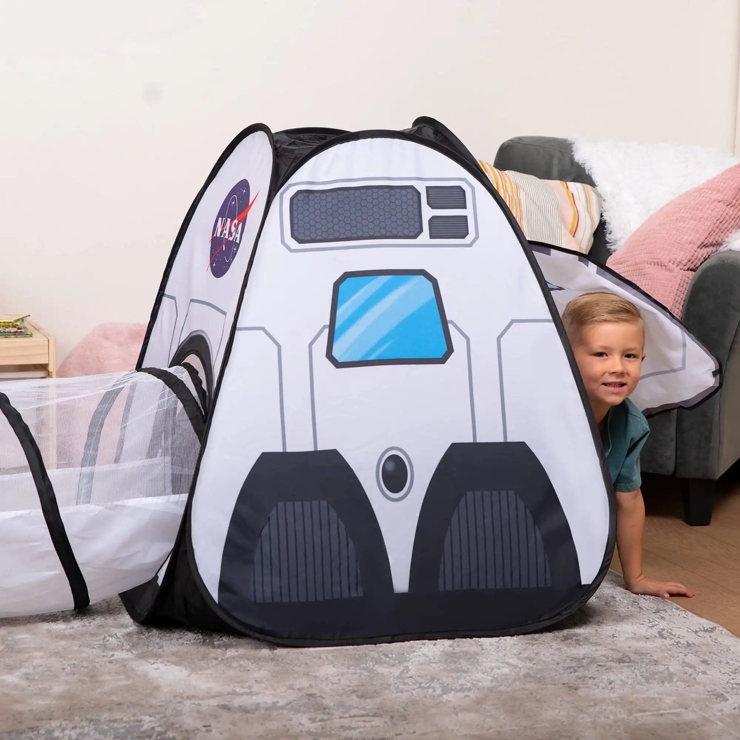 Joyfy Rocket Ship Play Tent Set With Pop Up Tunnel