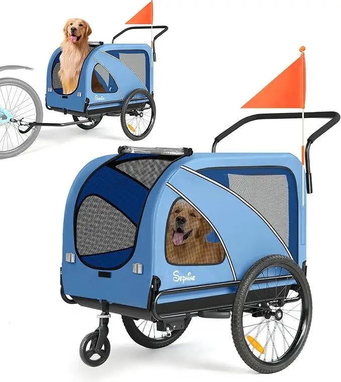 Dog Bike Trailer and Stroller for Pets Up to 88 Pounds