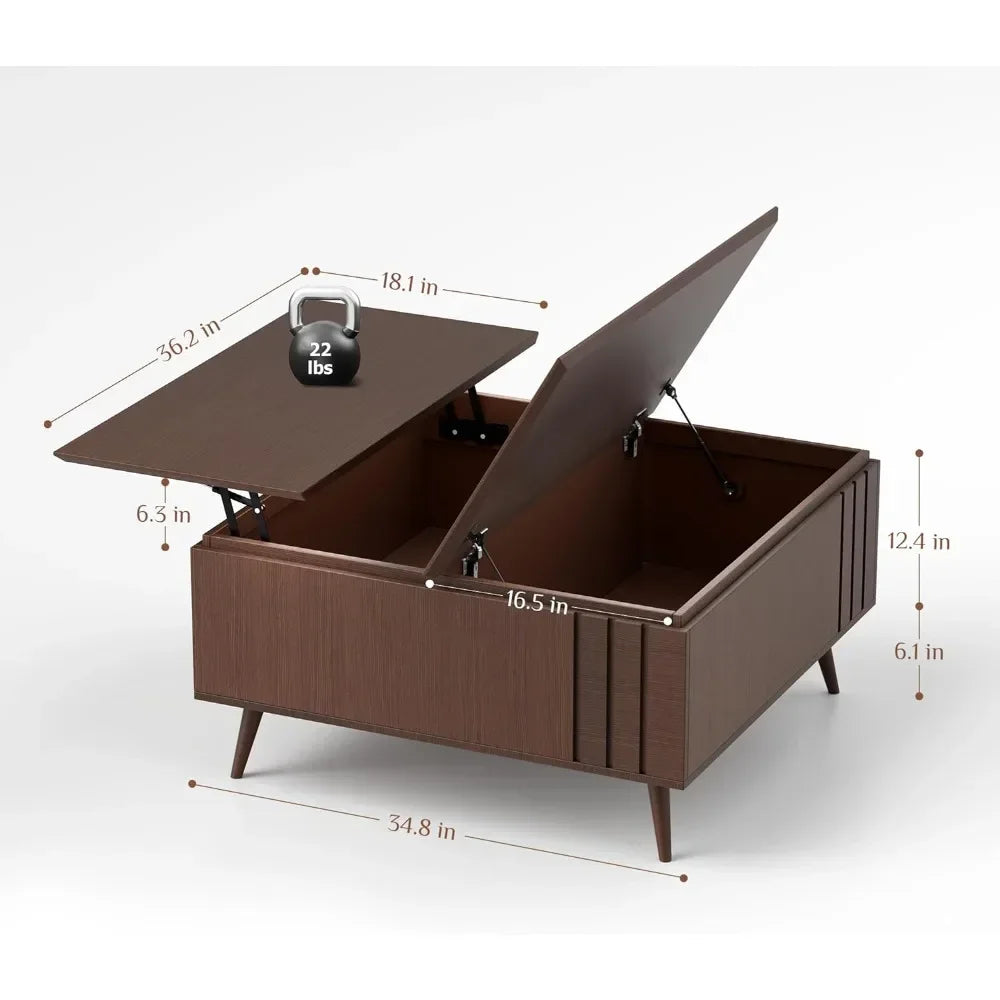 Mid Century Modern Lift Top Coffee Table With Storage