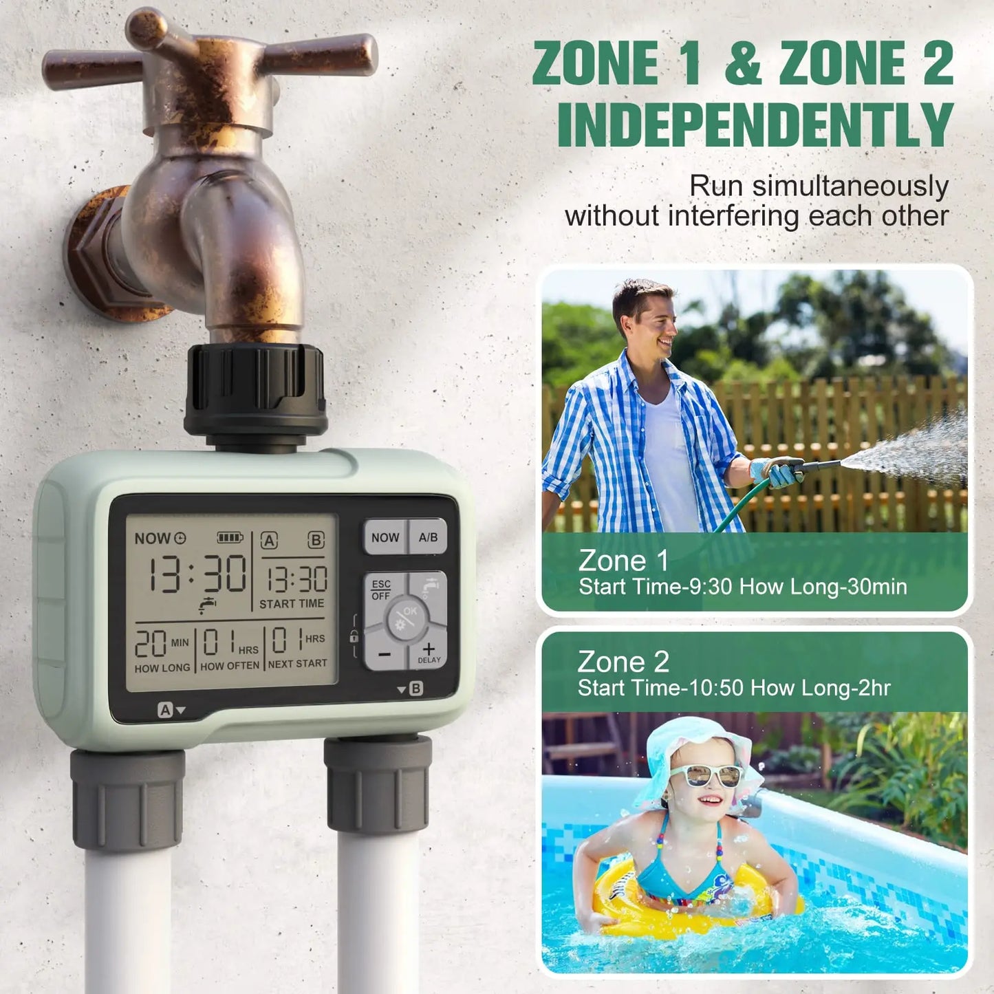 Eshico HCT-326 Dual Outlet Water Timer for Smart Irrigation
