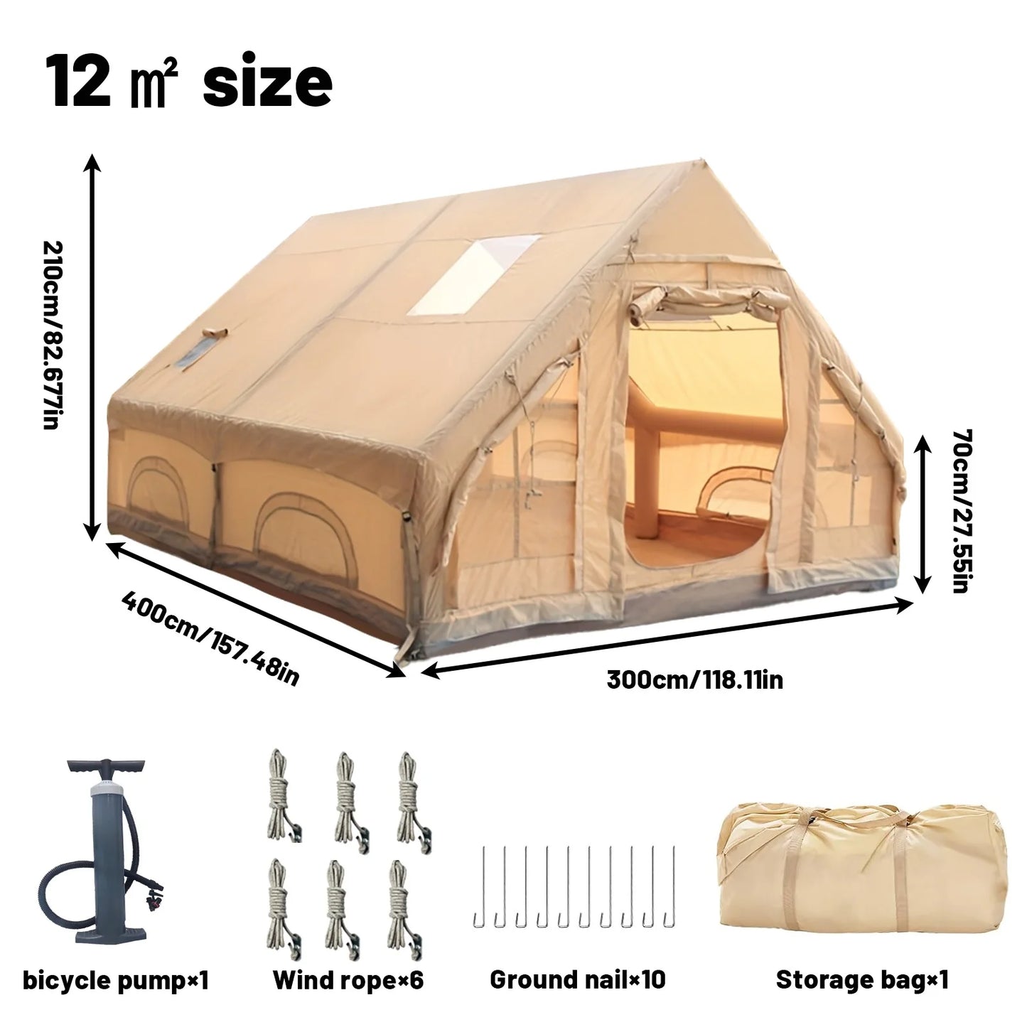 Pakicetus Inflatable Tent With Skylight Quick Setup Pump