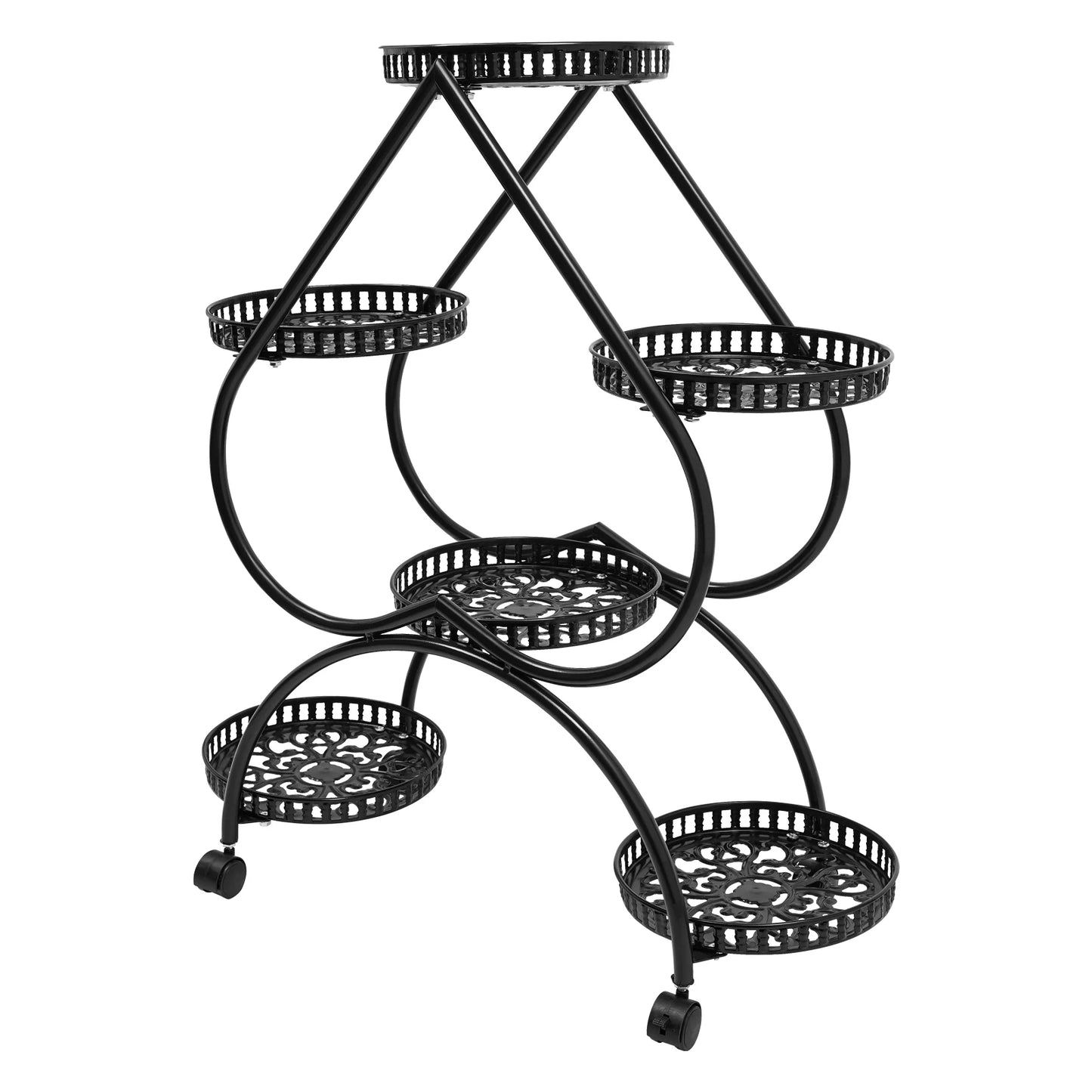 Six Potted Heart Flower Pot Stand Four Tier Plant Stand
