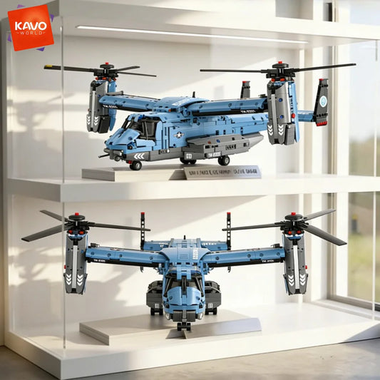 KAVOWORLD Military V-22 Transport Aircraft Building Blocks Set