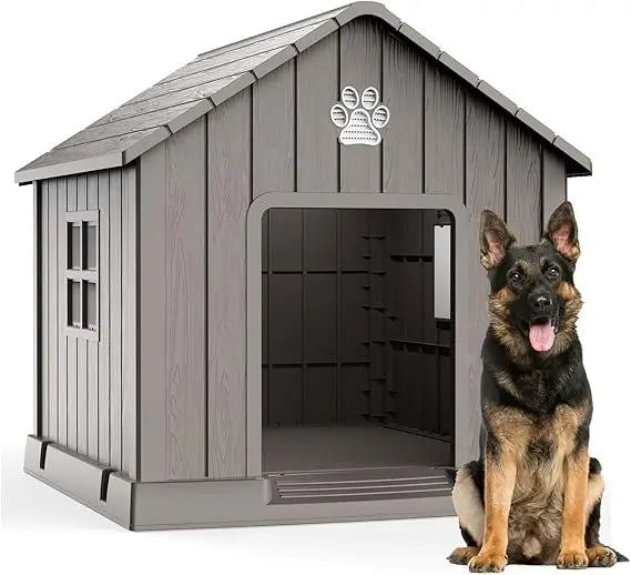 Outdoor Indoor Weatherproof Resin Dog Kennel With Air Vents