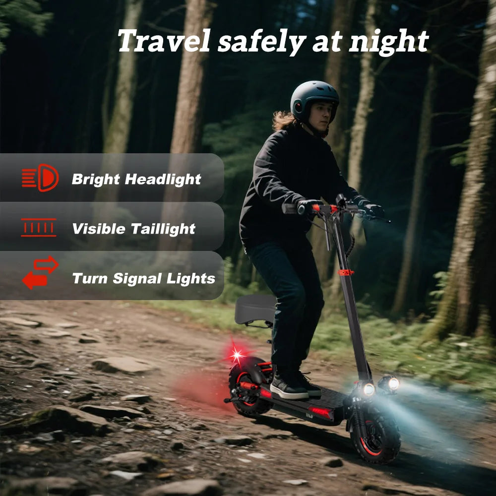 FREEBOY 1200W Foldable Electric Scooter With Seat And Dual Suspension