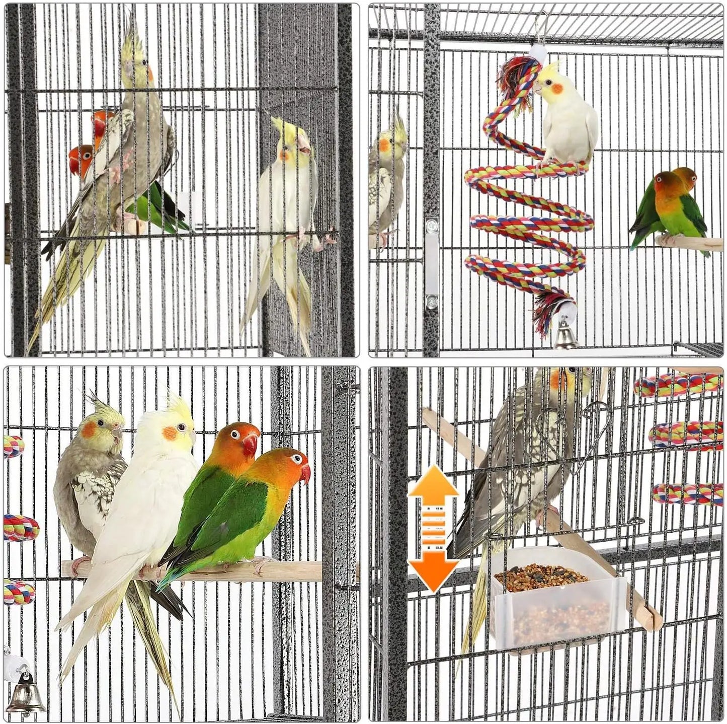 Durable Iron Bird Cage For Parrots And Small Birds Heavy Duty