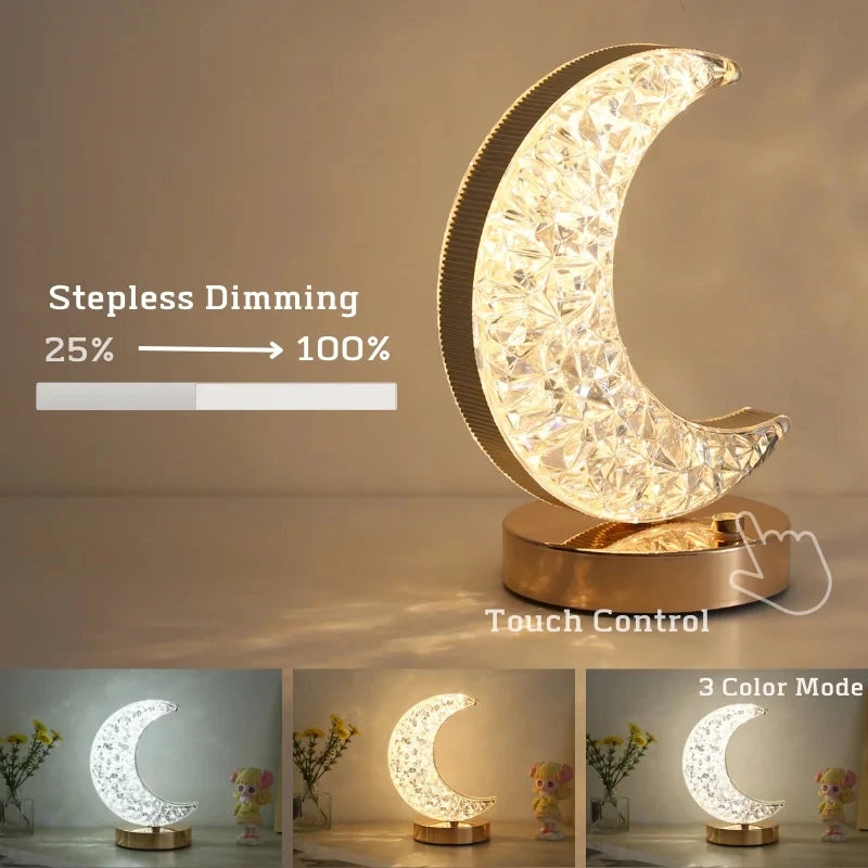 3D Moon Lamp Bedside Night Light USB Dimmable LED Glow