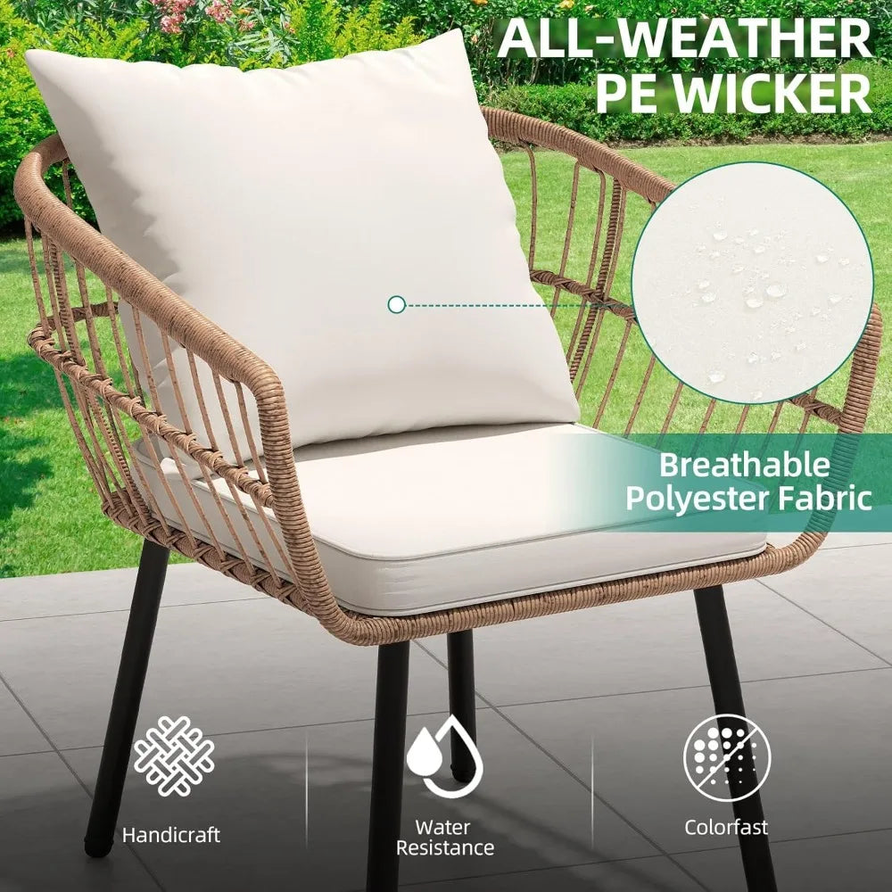 5-Piece All-Weather Outdoor Wicker Furniture Set