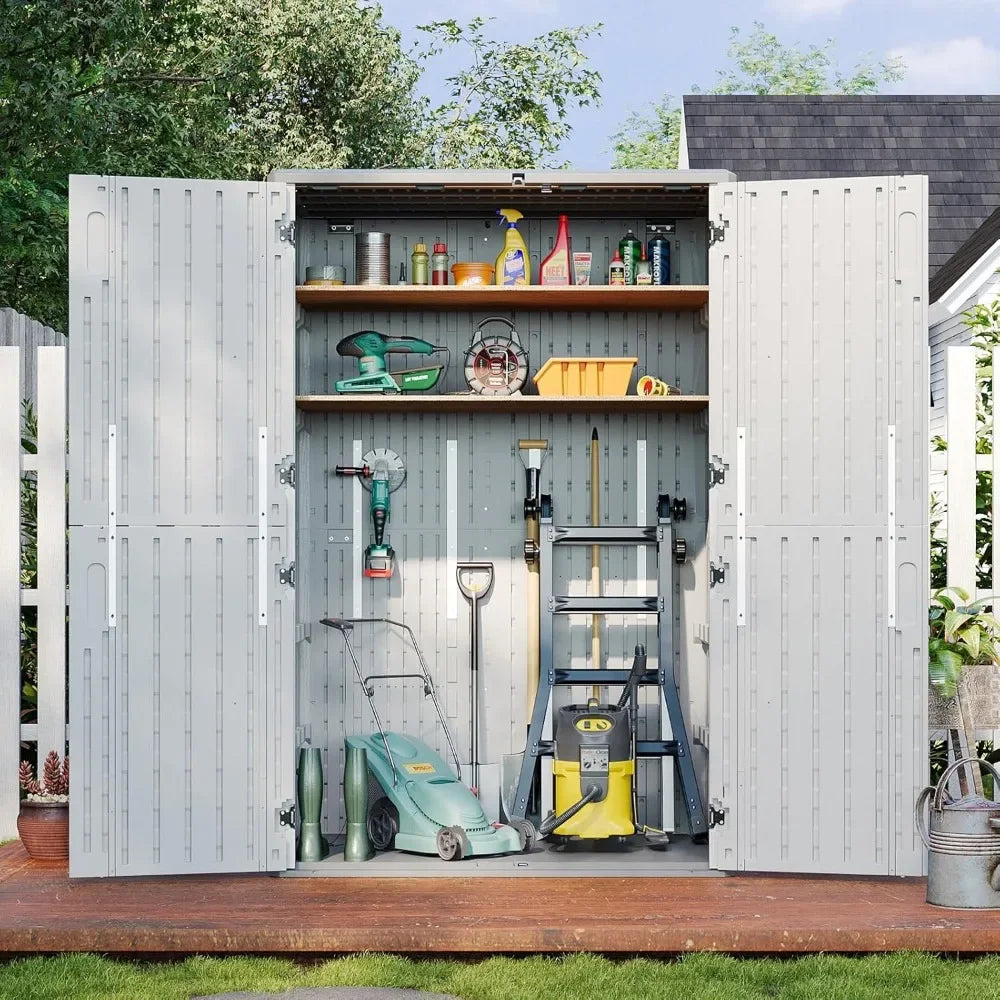 Outdoor Vertical Storage Shed With Floor For Garage Use