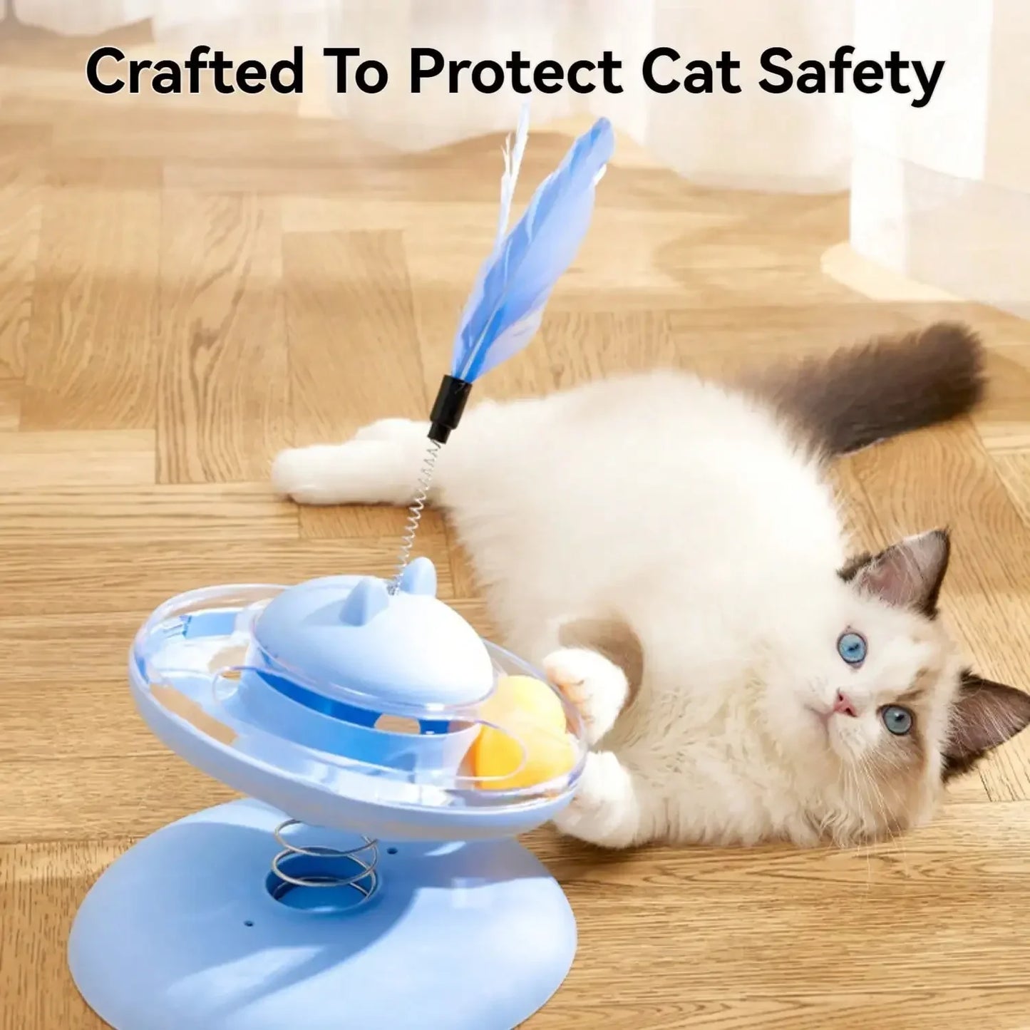 Indoor Cat Interactive Toy 360 Degree Rotating Feeder