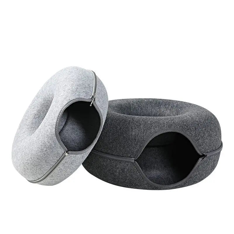Interactive Donut Cat Bed Tunnel Indoor Pet House
