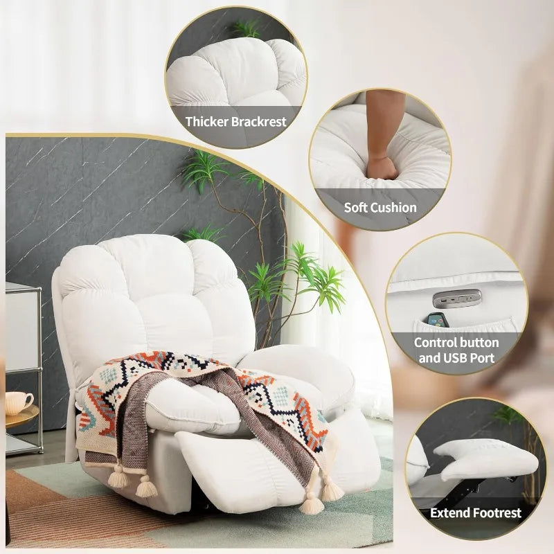 Power Recliner Chair With Massage And Heat For Adults