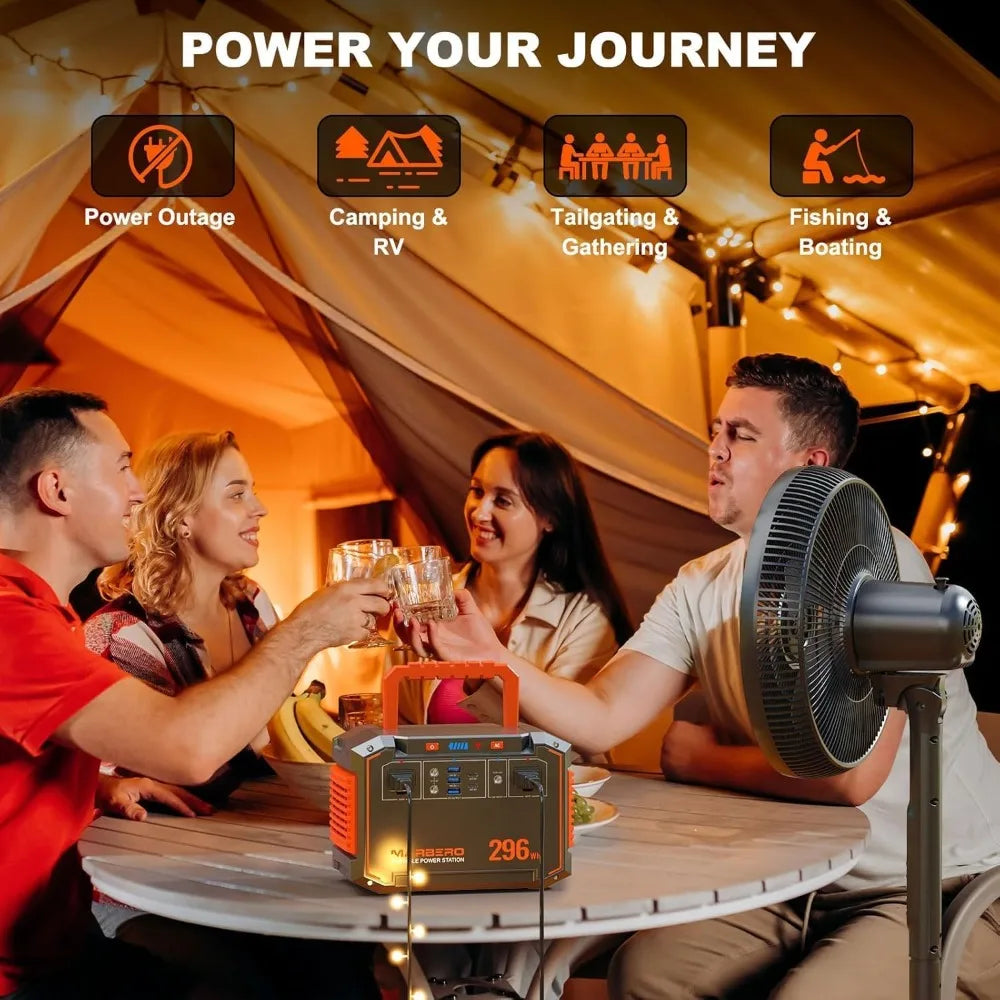 296Wh Solar Generator with Solar Panel Included 300W Portable Power Station with 60W Foldable Panel Set Solar Power Bank