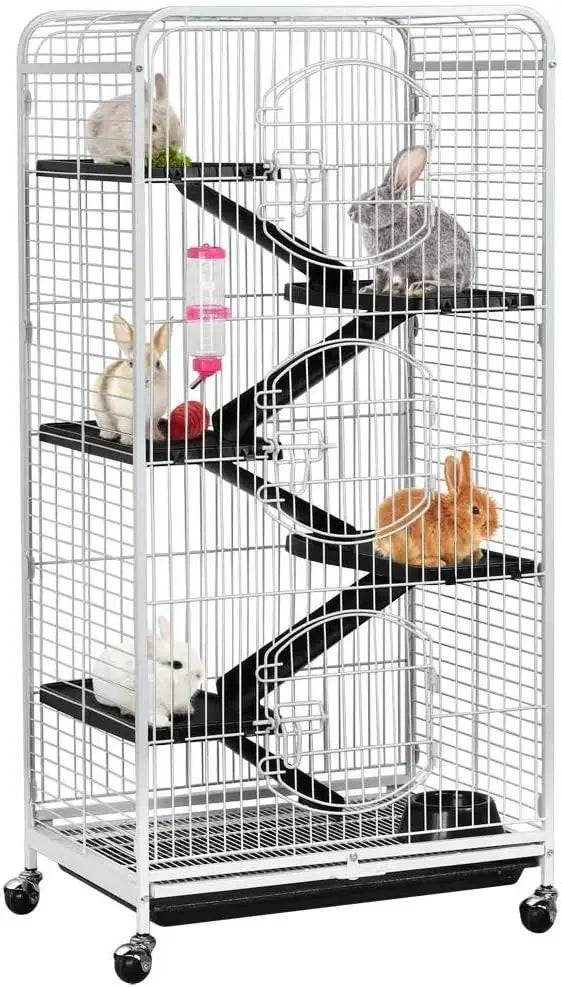 52 Inch Ferret Cage With 6 Levels On Wheels Metal Enclosure