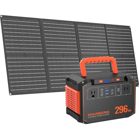 296Wh Solar Generator with Solar Panel Included 300W Portable Power Station with 60W Foldable Panel Set Solar Power Bank