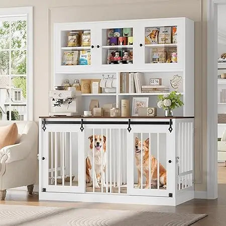 DAFIFY Dog Crate Furniture for Large Dogs With Divider