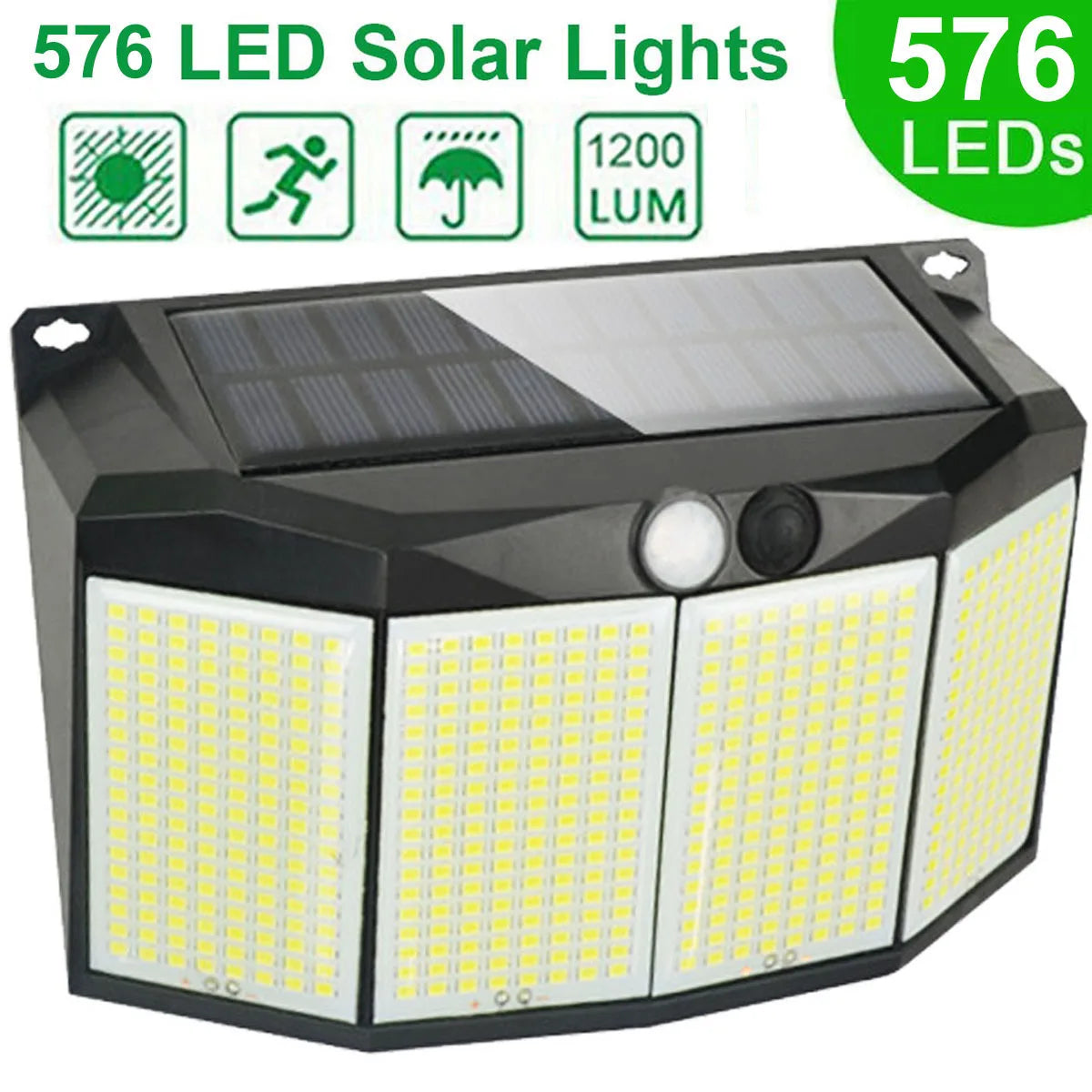 576 LED Solar Motion Sensor Flood Light For Outdoors