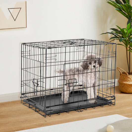 JHK Extra Large Double Door Folding Metal Dog Cage
