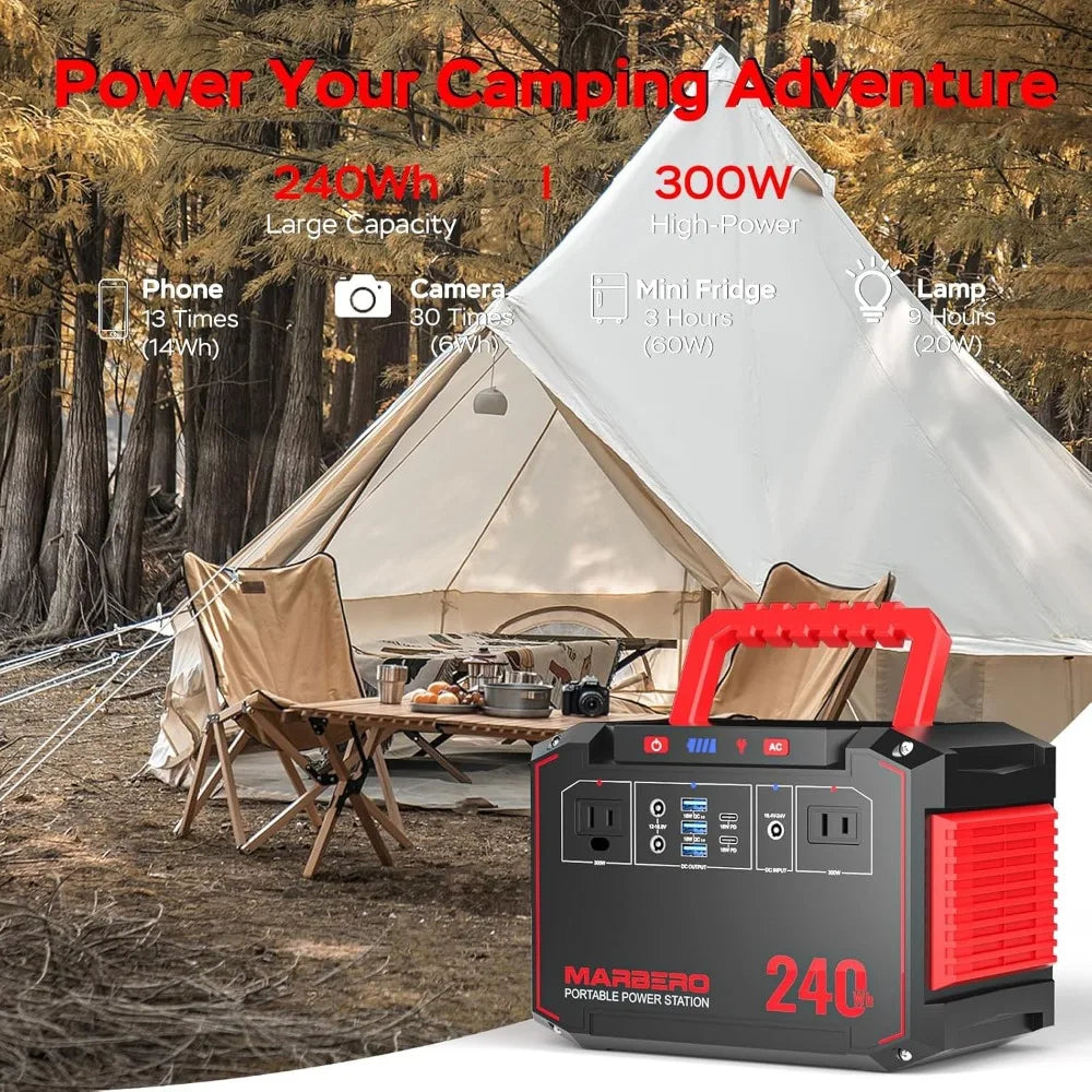 Portable Solar Generator 240Wh 300W Power Station With 60W Panel