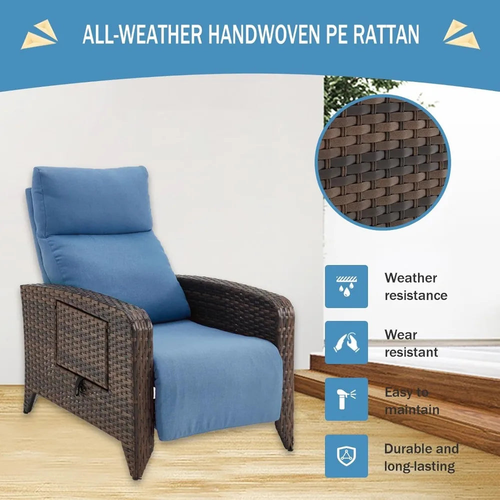 Upgraded Outdoor Recliner Chair with Adjustable Footrest