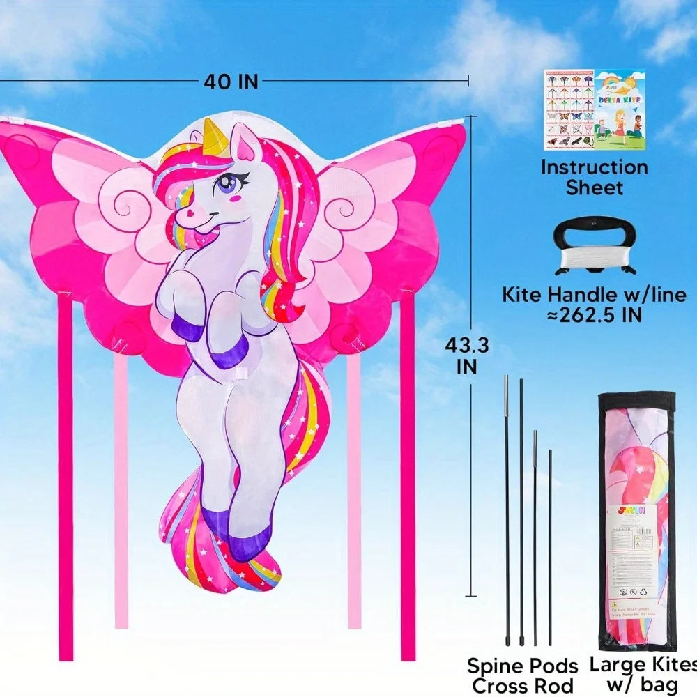 Giant Unicorn Kite For Kids And Adults Easy To Fly