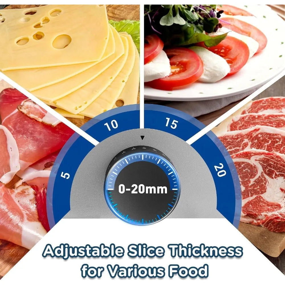 DAFIFY Electric Meat Slicer For Home Use With Adjustable Thickness