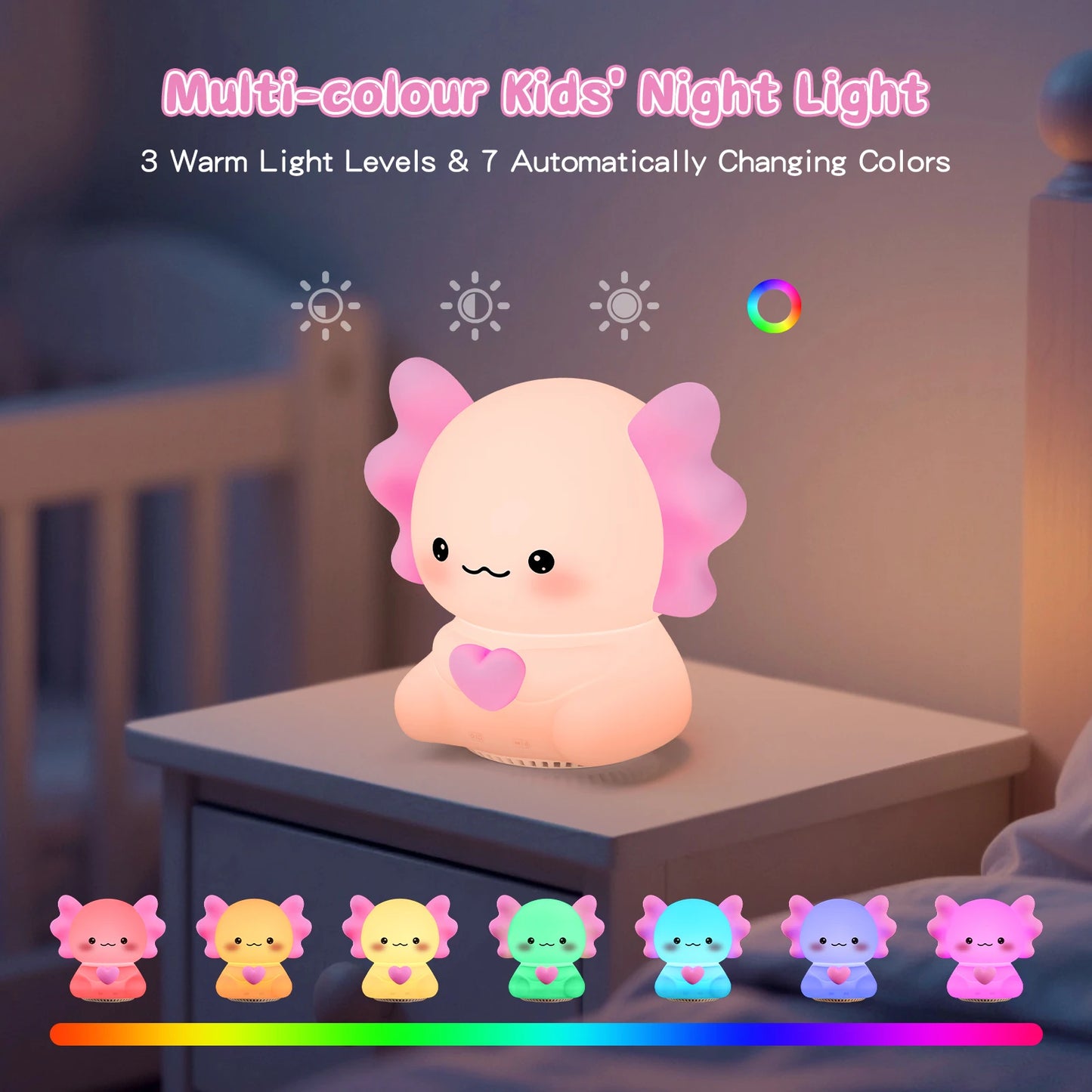 Axolotl Night Light With Sound Machine And Wireless Speaker