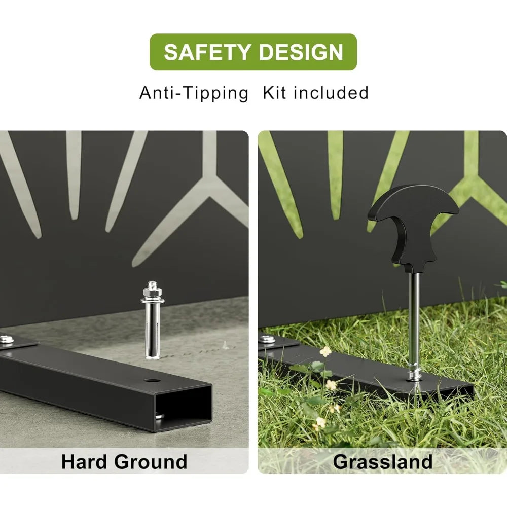 Outdoor Privacy Screen 72 Inch Modern Geometric Panels