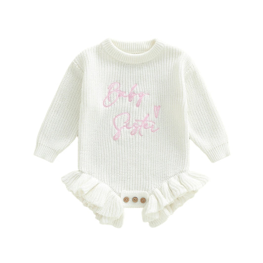 CN Guangdong Baby Romper Knit With Floral Embroidery Round Neck