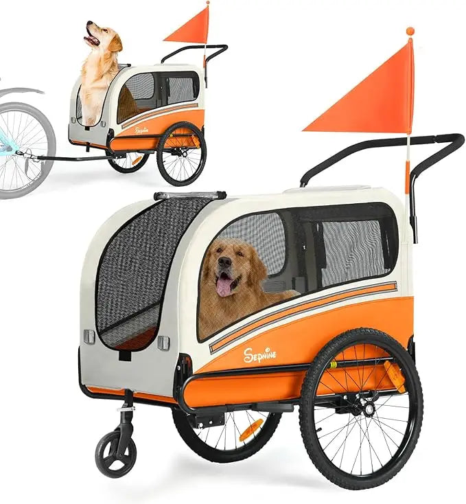 Dog Bike Trailer and Stroller for Pets Up to 88 Pounds