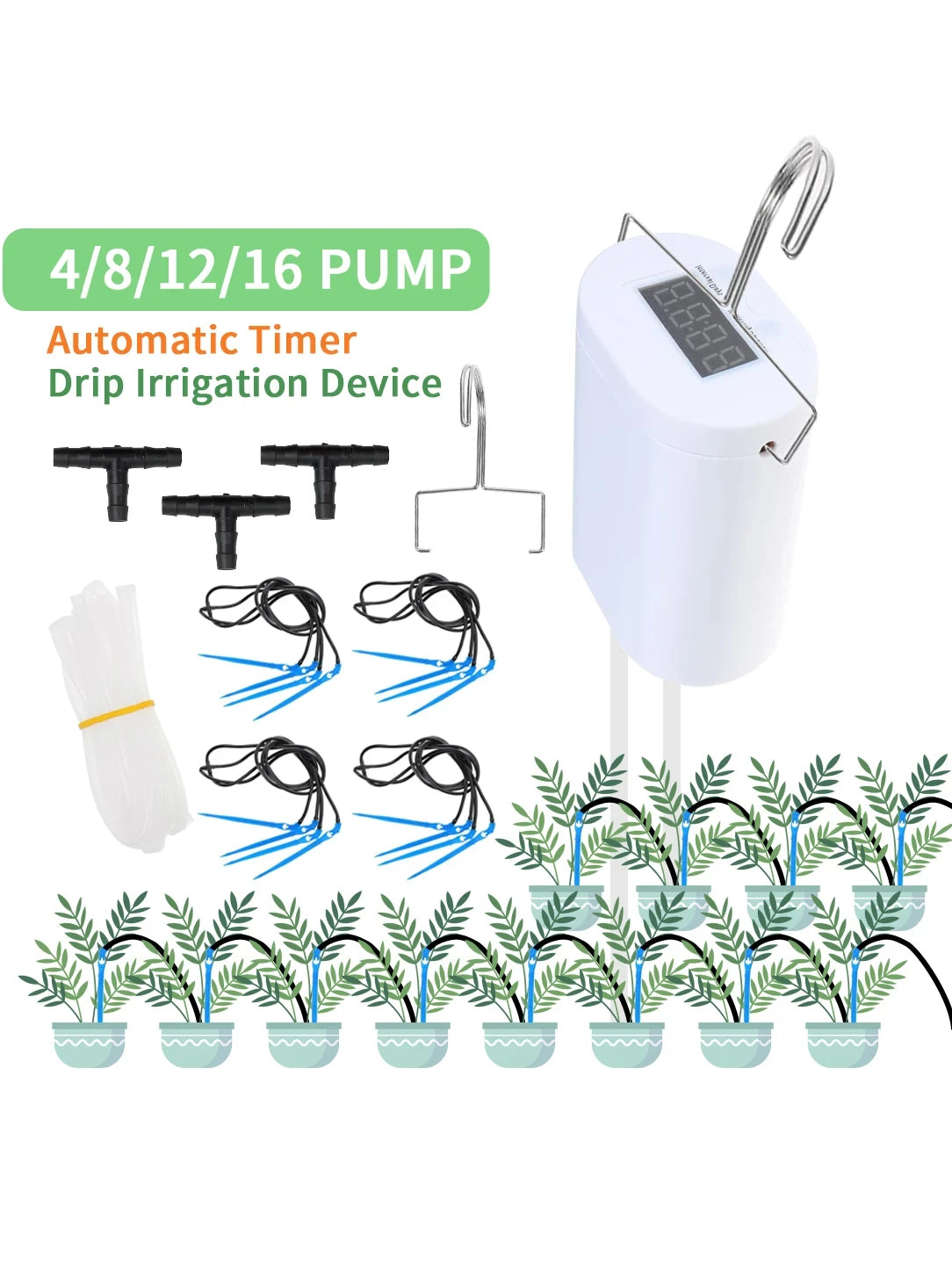 Automatic Plant Watering Pump Sprinkler Kit With Timer