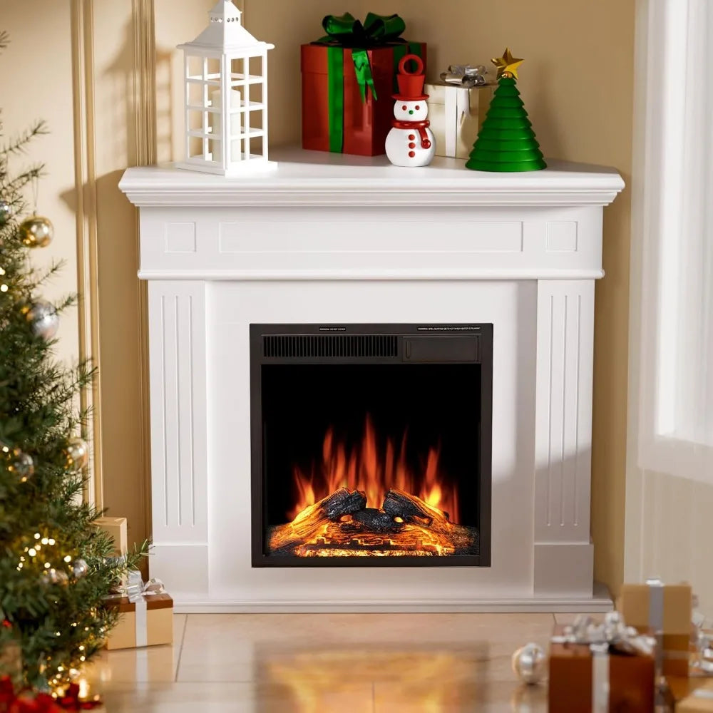 XMSJ Corner Electric Fireplace With Mantel And Remote Control
