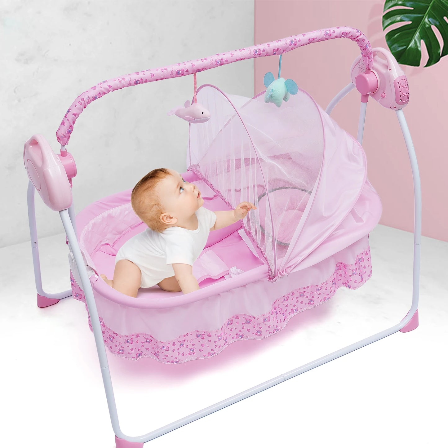 Electric Baby Cradle Auto Swing Rocker Bluetooth Music