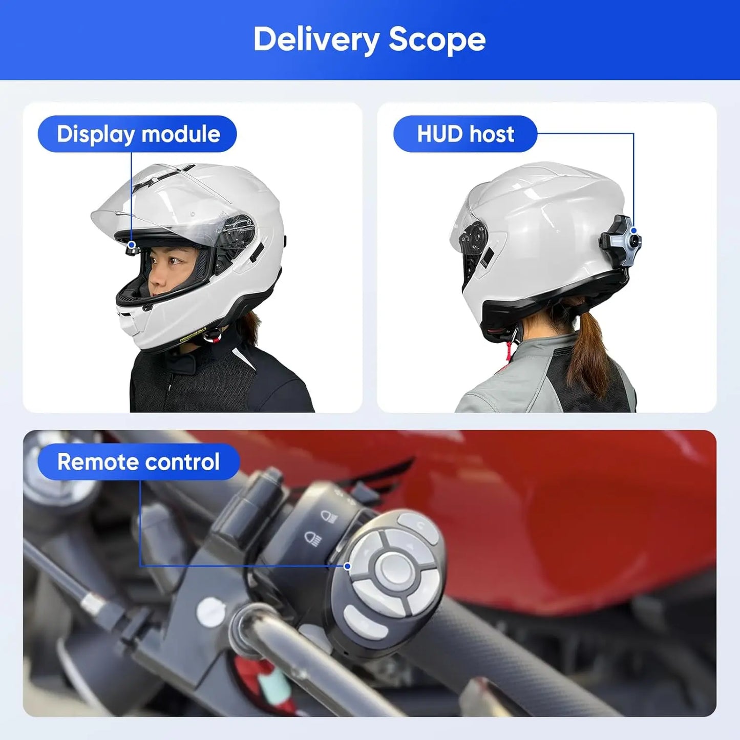 E6 Motorcycle Helmet HUD with Bluetooth GPS and Intercom