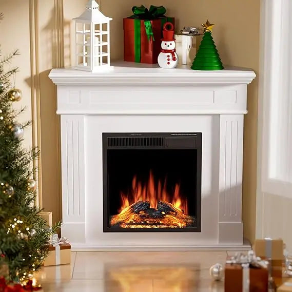 XMSJ Corner Electric Fireplace With Mantel And Remote Control