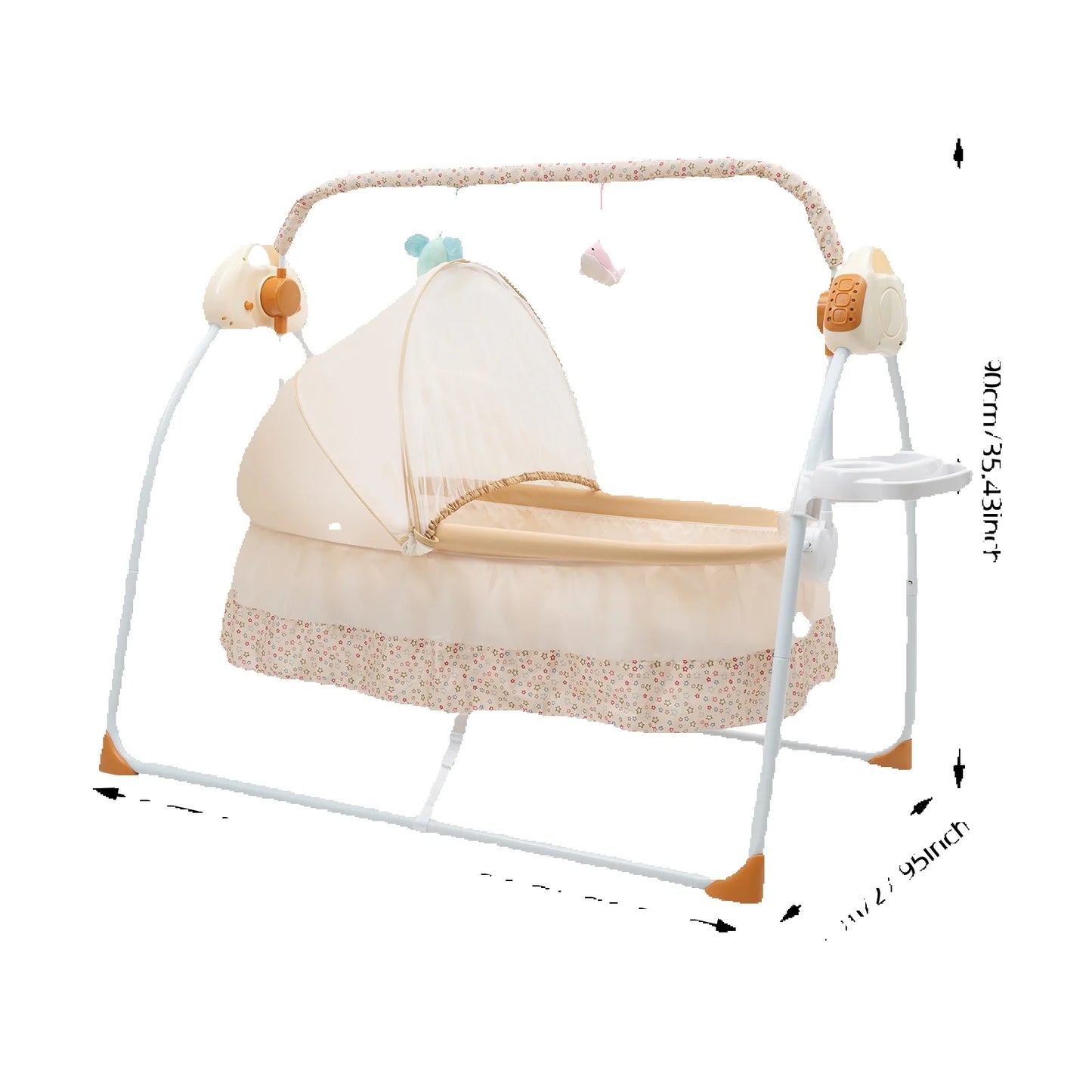 Electric Baby Crib Cradle with Remote Control and Music