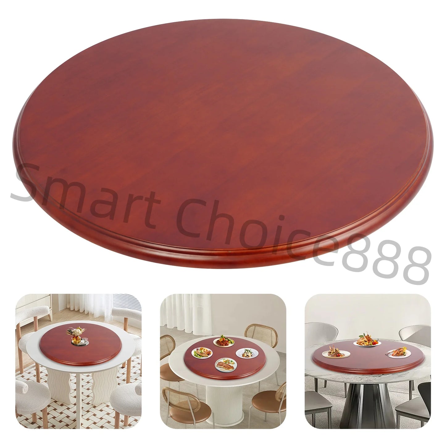 70cm Wood Lazy Susan Round Dining Table Spinner Organizer