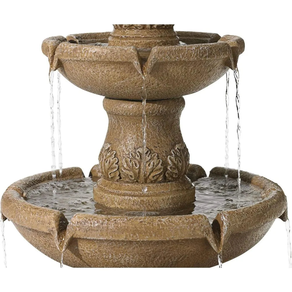 Domanico Italian Outdoor 3 Tier Bubbler Fountain 57 Inch