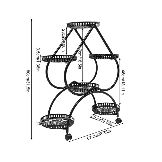 6 Potted Heart Flower Pot Stand 4 Tier Rack For Patio