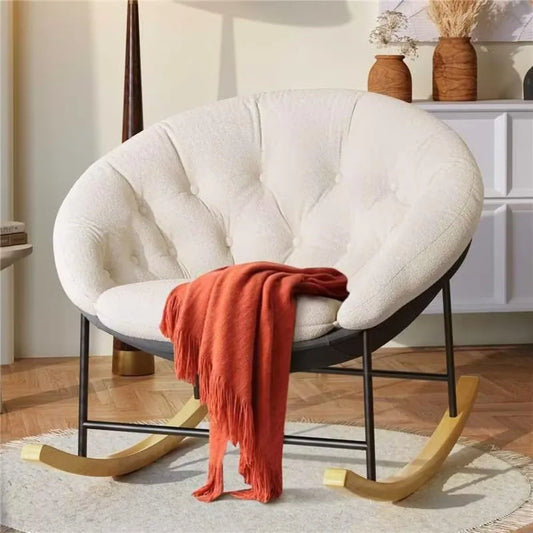 Modern Upholstered Nursery Rocking Chair for Baby’s Comfort and Gliding